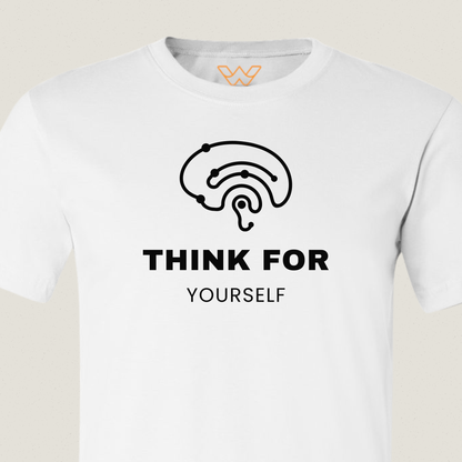 Think for Yourself T-shirt – Minimalistische Borstopdruk met Betekenis