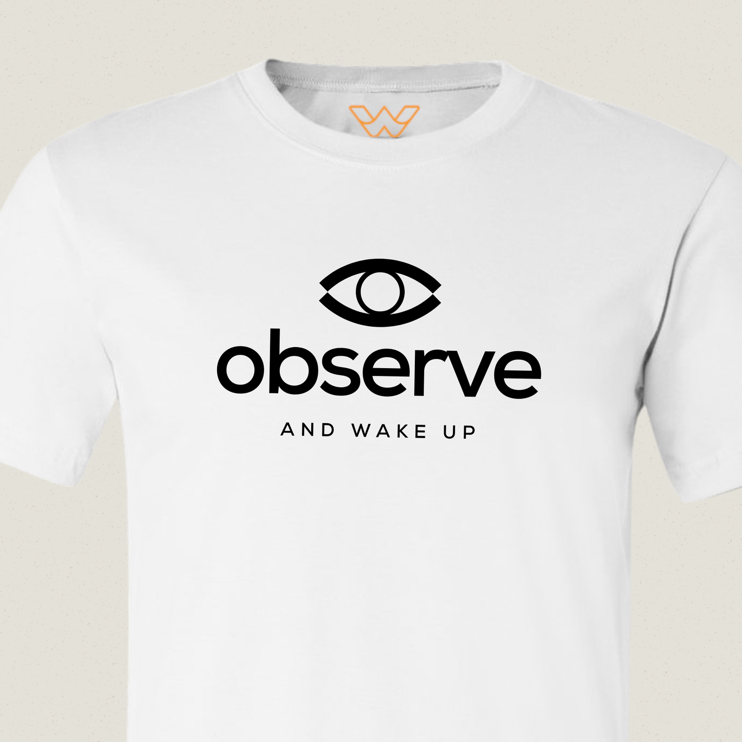 Observe T-shirt – Minimalistische borstopdruk voor bewuste denkers