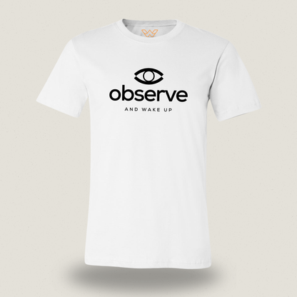 Observe T-shirt – Minimalistische borstopdruk voor bewuste denkers