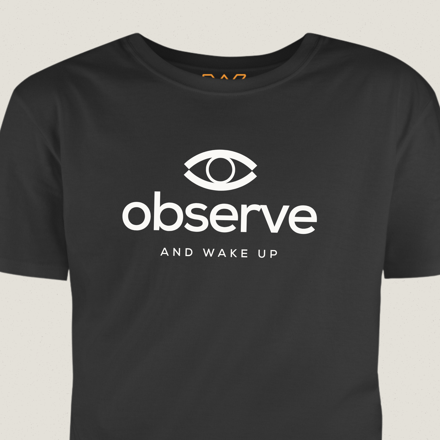 Observe T-shirt – Minimalistische borstopdruk voor bewuste denkers