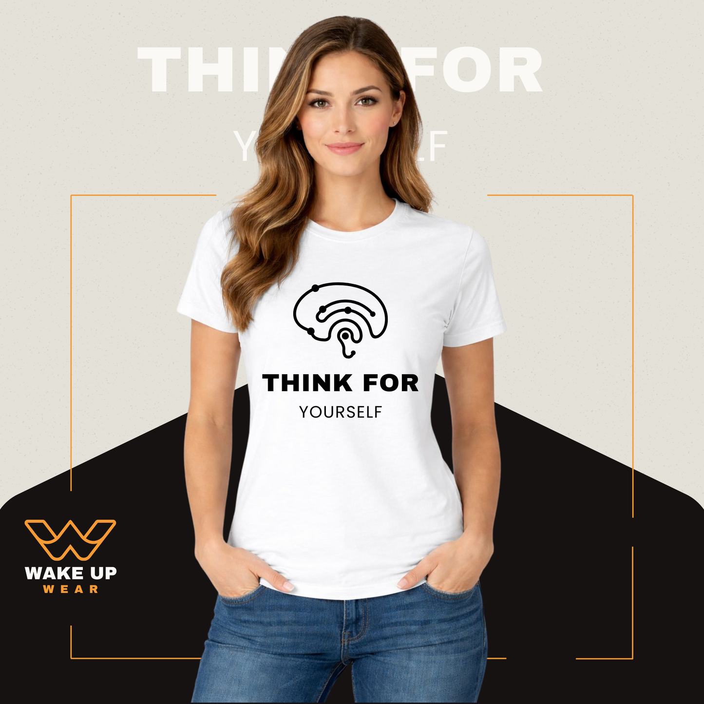 Think for Yourself T-shirt – Minimalistische Borstopdruk met Betekenis