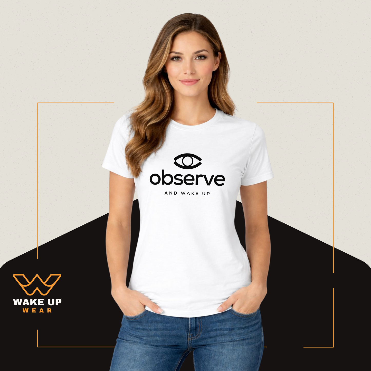 Observe T-shirt – Minimalistische borstopdruk voor bewuste denkers