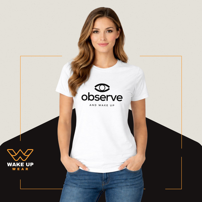 Observe T-shirt – Minimalistische borstopdruk voor bewuste denkers
