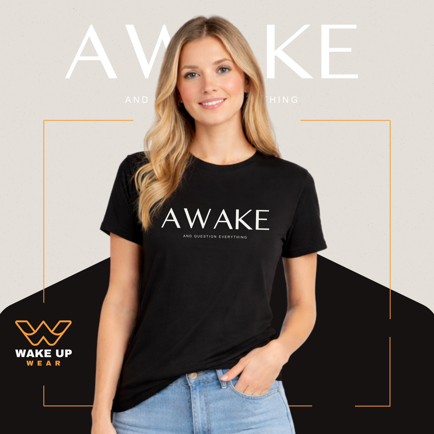 Awake and Question Everything T-shirt – Borstopdruk met Betekenis