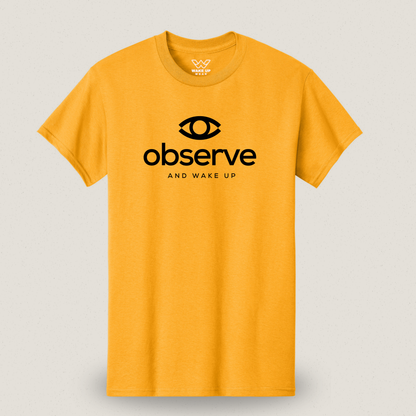 Observe T-shirt – Minimalistische borstopdruk voor bewuste denkers