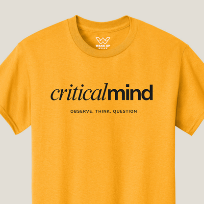 Critical Mind T-shirt – Minimalistische Borstopdruk voor Kritische Denkers